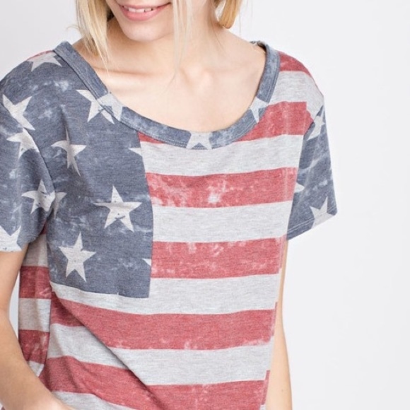 NEW MADE IN USA RED WHITE & BLUE TOP - Picture 4 of 4